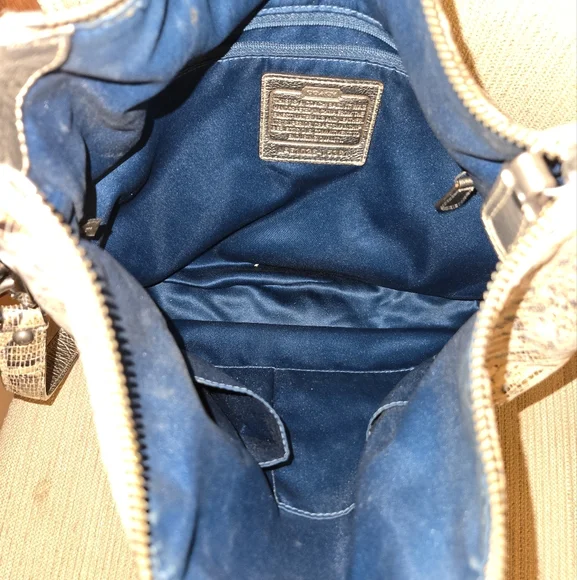 Coach Kristen Brown Tan‎ Embossed Python Leather Purse Hobo E1026 15361 - Picture 13 of 16